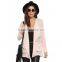 Woman Korean style fashion beige color long sleeve military chiffon blazer