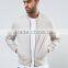 2017 Xinlan High Quality New Design Durable 100% Cotton White Rib Cuffs Running Casual Men Jumper Jacket
