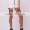 High waist zip front women cotton fashion fancy girl casual sexy plain white hot shorts