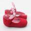 Girls dance red faux soft leather baby shoes