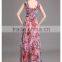 Wholesale Top Quality Crystal Beaded Chest Cap Sleeves Evening Dress