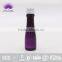 Transparent PVC plastic bottle with purple shampoo for hotel