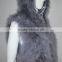 SJ007-01 Light Gray Plus Size Hood Lady Turkey Feather Clothing Vest