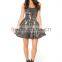 2017 Women's Printed Floral grid-shape pleated dress for sale