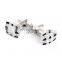 Black and Silver Grid Rhinestone Shirt Men Cufflinks Crystal