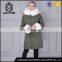 Fashion and elegant ladies winter real fox fur leather fur parka jacket