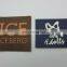 Custom fabric garment labels for clothing with sewing line