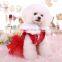 luxury Pet dog Winter Clothes Coloured woolen overcoat fur collar imitation pearl skirt