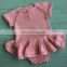 Infants & Toddler Autumn Winter Sweater Short Sleeve Solid Color Baby Girls Knit Dress Romper
