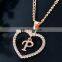 2020 Fashion Custom Heart Initial Rhinestones Letter Name Choker Necklace For Women Pendant Jewelry