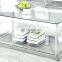 Modern Stainless Steel Base Round Dining Table Tops Glass