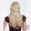 fashion wigs lady long curls inclined bang fluffy long hair golden in the big waves