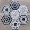 simple Nordic antique hexagon shape 300*260*115 tile art exhibition library floor tiles