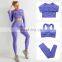 Fashion Seamless Yoga Suit, 2 Piece Sports Shirts Crop Top Leggings Sport Set Fitness Tracksuit Workout Set/