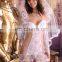 Erotic Adult Ladies Bride Nightwear White Wedding Dress Lace Transparent Sexy Lingerie Set