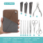 Professional Stainless Steel Manicure Set Men Grooming 11 in 1 with Luxurious PU Travel Case
