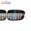 Gloss M color ABS dual slat front bumper kidney grill grille mesh for BMW  X1 F48 2015+
