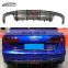 A6 S6 C7.5 KB Style Carbon Fiber Rear diffuser With Light Rear Bumper Lip For Audi A6 Sline S6 C7.5 2016-2018