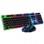 Computer Kit USB-geführtes Tastatur-Maus-Set mit Regenbogenfarben-Backlight für iPad, Laptop und PC. Tastatur-Maus-Kombinationen