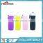 Silicone Collapsible Sports Water Bottle, BPA Free FDA approved Reusable Foldable Leak Proof Drinking Water Canteen