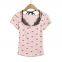 French-style casual T-shirt with floral lace trim and bow detailing, featuring a strapless design and short sleeves.
