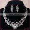 Factory Wholesale Crystal Silver Jewelry Set Bling Bling Diamond Necklace Earring Set Supplier's Choice
