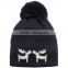 Wholesale fashion cheap winter acrylic custom beanie hats with pom pom knit hat