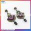 Fashion women's luxury colorful crystal drop earrings, wholesale oil drip earring