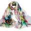 Winter 100%pure Australian Wool Fleece Flower Digital Printing Scarf Shawl Wraps Ladies