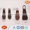 customized fashion design auto lock leather zipper puller