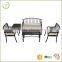 Steel garden bistro set with cushion patio steel bistro chair set with coffee table                        
                                                Quality Choice