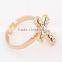 fashion jewelry alloy rhinestones crystal adjustable cross ring