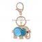 fashionable elephant shape metal alloy crystal keychain holder
