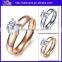 Fashion rose gold titanium steel crystal ring for women titanium jewelry