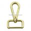 High quality custom embossed logo metal flat gold snap hook handbag hook