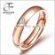New Rose Gold Tone Stainless Steel Promise Ring Engagement Wedding Band for Ladies 4mm