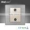 2015 China Hot Sale Wholesaler Wallpad Luxury Wall Light Switch Panel Television Double TV Socket