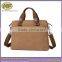 Custom Vintage Style Canvas Hand and Shoulder Men Laptop Briefcase for Business