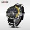 WEIDE WH5203-10C 2016 PU watches For Men Stainless Steel Back Water Resistant 30m