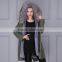 Autumn&Winter Luxury 100% Real Faux Outerwear Fur Overcoat Windproof Raccoon Military Colllar