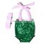 2016 new kaiya sell like hot cakes baby swim suit baby pink bow and green mermaid tail for swimming