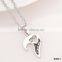 I Love You Words Silver Plated Half Broken Heart Couple Necklace