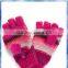 100% acrylic young girls felt flower capped knitted gloves mittens