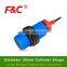 FKC3020 Series M30 Capacitive Proximity Sensor, With Red Tube Protected From Damage, 3-wire, NPN/PNP, Max 20mm Sensing Range.