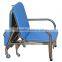 Steel Fold Out Medical Care Bed Chair With Wheels