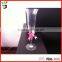 Tall stemed clear ribbed 7oz wine goblet glass