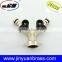 Brass Y shut-off Valve chrome plated garden hose valve Y water valve with butterfly handle 2 way valve