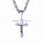 Christmas Celebrating Gift For Religion Papalize Catholic Cross Pendant Necklaces Finest Jesus Four Rhinestone Silver Pendant