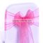 Factory direct Pink Organza sashes for Wedding Banquet Chair