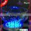 Round sliver rechargeable battery operated led centerpiece light base 6 inch vase led light for wedding/party decoration